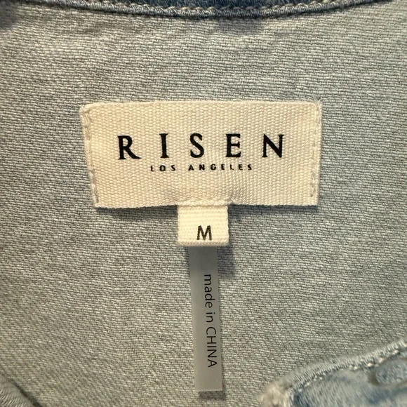 Risen Light Blue Denim Puff Sleeve Shirt (M) - Picture 5 of 5